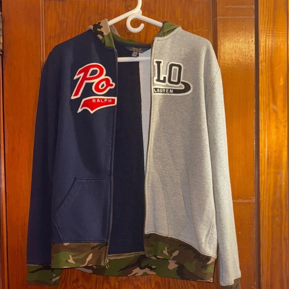 Polo by Ralph Lauren Navy and Gray Hoodie - Picture 3 of 5
